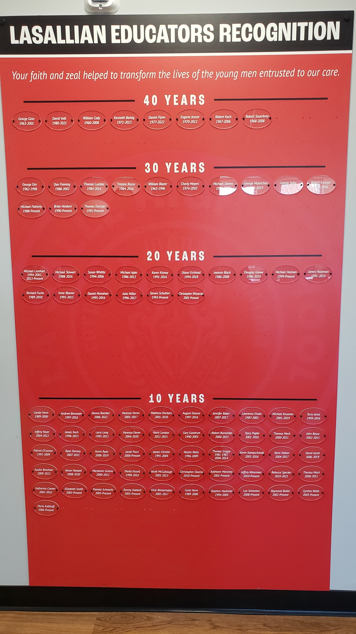 Employee Recognition Wall Updated 10-28-22
